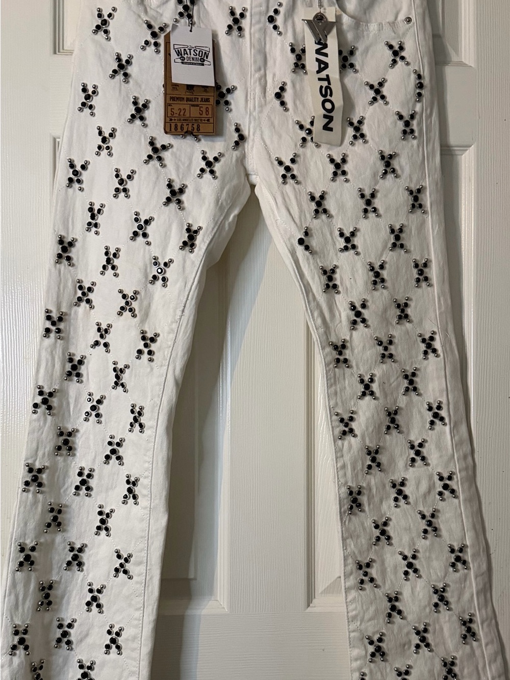 Watson White Embellished Jeans size 34